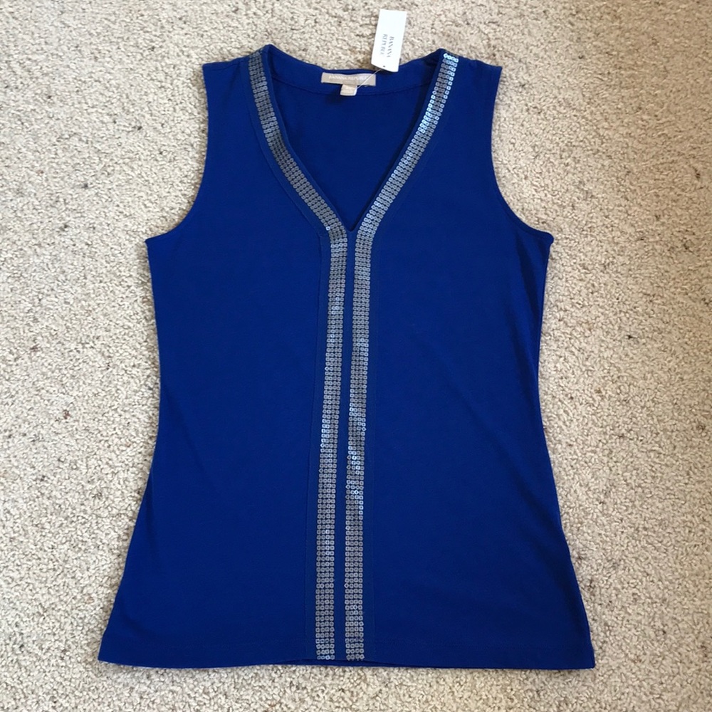 NWT, Banana Republic, Stunning Sequin Trim Top!